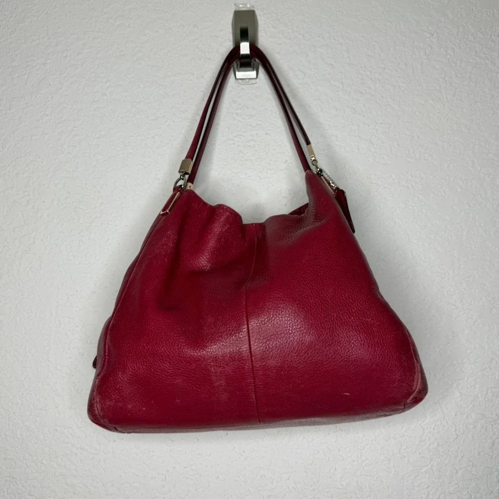 Coach Madison Phoebe Hobo Bag Raspberry Pink Pebbled Leather Gold Hardware 26224